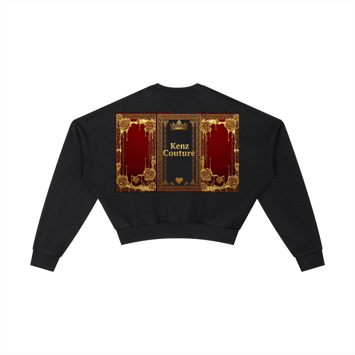 Gold Roses Vintage Washed Cropped Sweatshirt