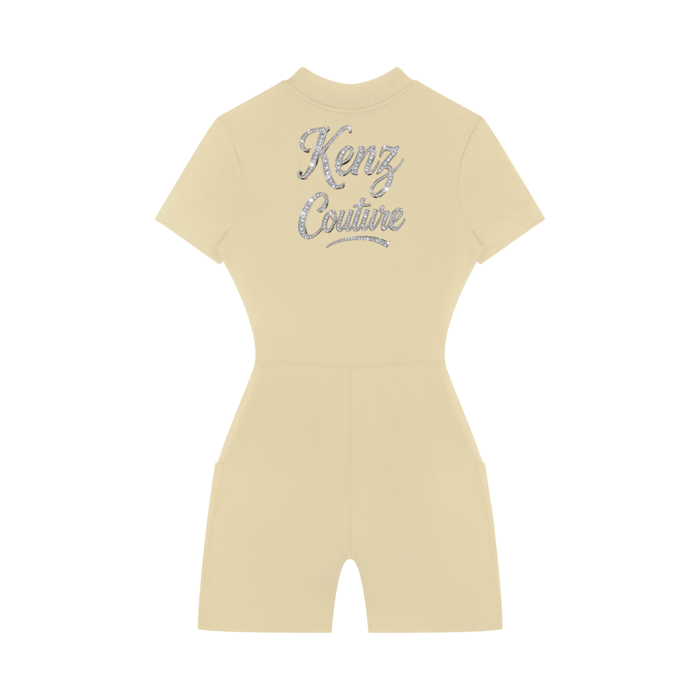 "BEE"live in yourself Quarter-Zip Short Sleeve Romper