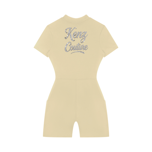 "BEE"live in yourself Quarter-Zip Short Sleeve Romper