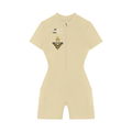 "BEE"live in yourself Quarter-Zip Short Sleeve Romper