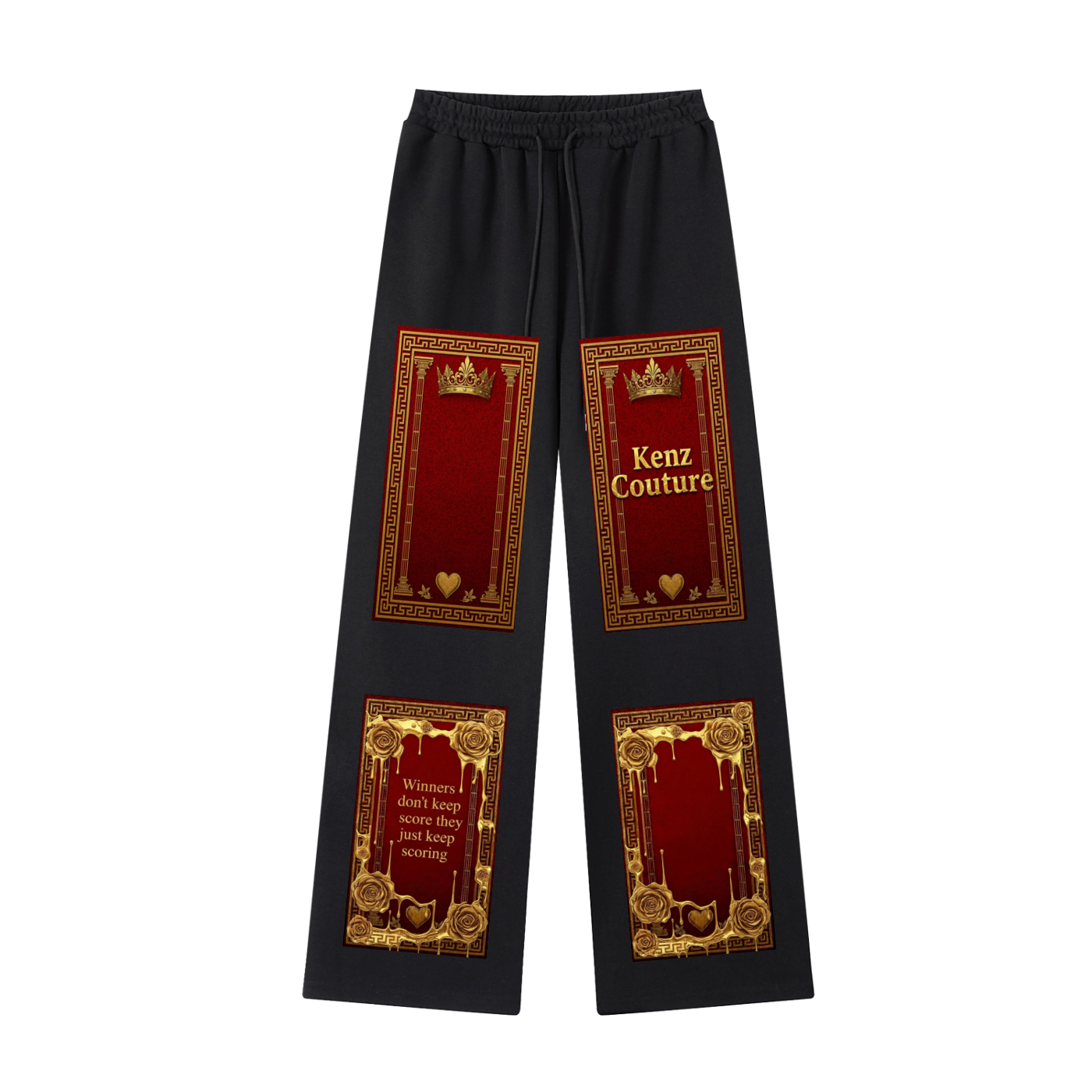 Gold Rose Straight-Leg Sweatpants