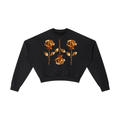 Gold Roses Vintage Washed Cropped Sweatshirt
