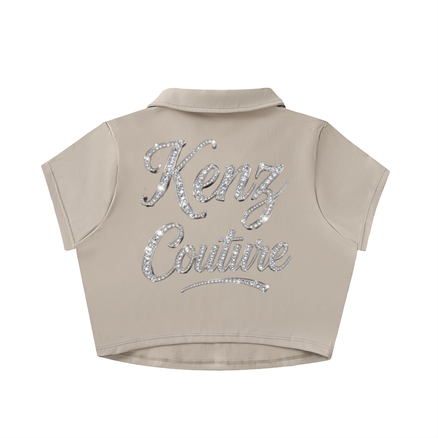 Kenz Couture V-Neck Lapel Crop Top